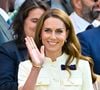 Leur présence a suivi une première apparition remarquée de Kate la veille pour la finale féminine.
La princesse Catherine (Kate) Middleton, princesse de Galles lors de la finale dame des internationaux de tennis de Wimbledon le 12 juillet 2025. © Chryslène Caillaud / PsnewZ/ Bestimage