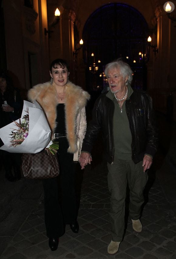 Exclusif - Hugues Aufray et sa femme Murielle - Hugues Aufray reçoit la médaille Grand Vermeil de la ville des mains d'Anne Hidalgo, à l'hôtel de ville de Paris le 18 décembre 2025. © Philippe Baldini/Bestimage