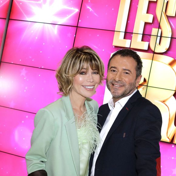 Exclusif - Isabelle Morizet (Karen Cheryl),  Bernard Montiel - Enregistrement de l'émission "Les Grands du Rire", présentée par B.Montiel et K.Cheryl (I.Morizet), et diffusée le 29 juin sur C8. Le 18 décembre 2023
© Cédric Perrin / Bestimage