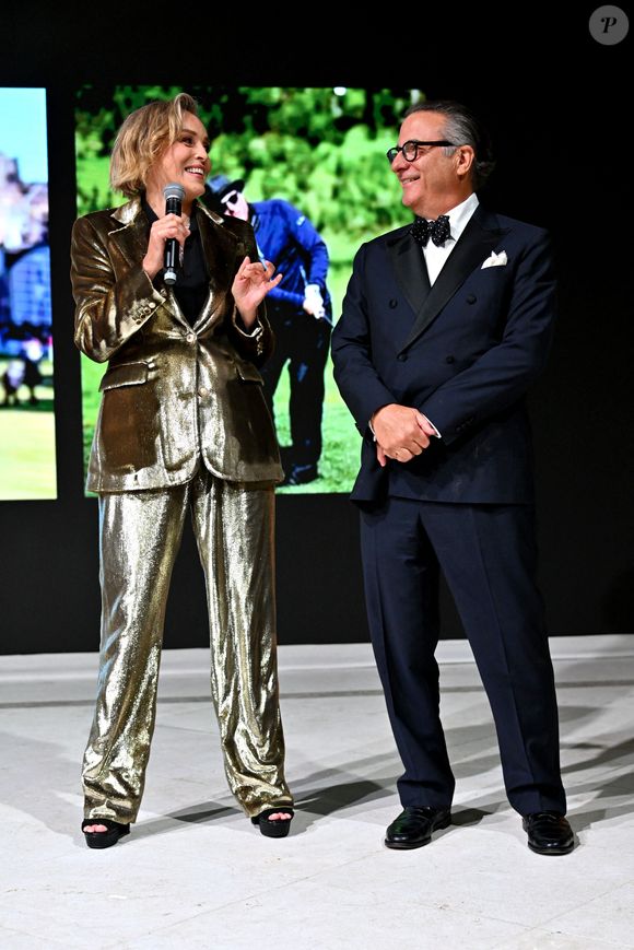 Exclusif - Sharon Stone et Andy Garcia - Dîner de charité "Knights of Charity" au Château de la Croix des Gardes à Cannes le 20 mai 2026. © Bruno Bebert / Bestimage
