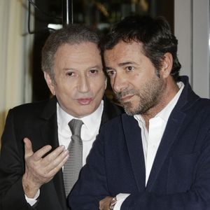 Tony Carreira reçoit la médaille de 'Chevalier de l'ordre des Arts et des Lettres' par Michel Drucker, avec Bernard Montiel, a l'Hotel de Sers, a Paris, France le 15 janvier 2016. Photo by Jerome Domine/ABACAPRESS.COM