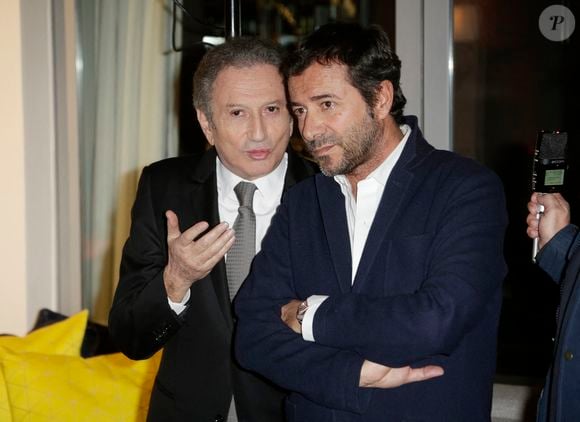 Tony Carreira reçoit la médaille de 'Chevalier de l'ordre des Arts et des Lettres' par Michel Drucker, avec Bernard Montiel, a l'Hotel de Sers, a Paris, France le 15 janvier 2016. Photo by Jerome Domine/ABACAPRESS.COM