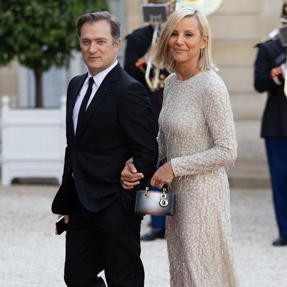 Renaud Capuçon et son épouse Laurence Ferrari arrivent pour assister à un dîner officiel organisé dans le cadre de la visite d'État du président américain en France, à l'Élysée, à Paris, le 8 juin 2024. Photo de Raphaël Lafargue/Abaca