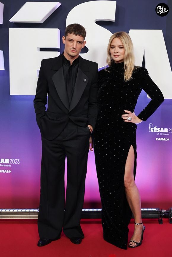 Virginie Efira et son compagnon Niels Schneider au photocall de la 48ème cérémonie des César à l’Olympia à Paris 
© Dominique Jacovides / Olivier Borde / Bestimage