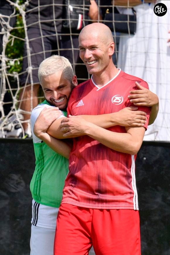 alik Bentalha et Zinédine Zidane lors de la grande finale de la Z5 Cup à Aix-en-Provence, France, 23 juin 2019. © Norbert Scanella/Panoramic/Bestimage
