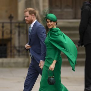 Info du 01/03/2023 ( Charles III retire à Harry et Meghan leur résidence au Royaume Uni) - Le prince Harry, duc de Sussex, et Meghan Markle, duchesse de Sussex - La famille royale d'Angleterre lors de la cérémonie du Commonwealth en l'abbaye de Westminster à Londres, le 9 mars 2020.