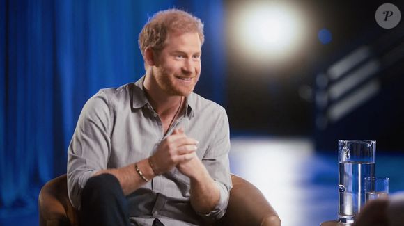 Le prince Harry lors d'une série d'interviews sur le thème de la santé mentale avec Chloe Kim, Adam M.Grant et Blu Mendoza dans le cadre d'un film promotionnel pour sa start-up caritative "Better Up". © JLPPA/Bestimage