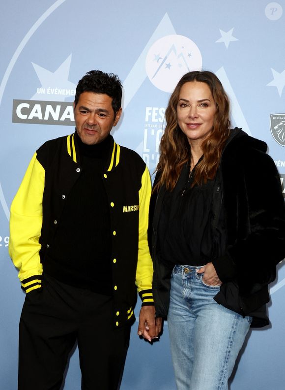 Jamel Debbouze et sa femme Mélissa Theuriau - Tapis rouge lors du 29ème Festival International du Film de Comédie de l'Alpe d'Huez le 21 Janvier 2026. © Dominique Jacovides/Bestimage
