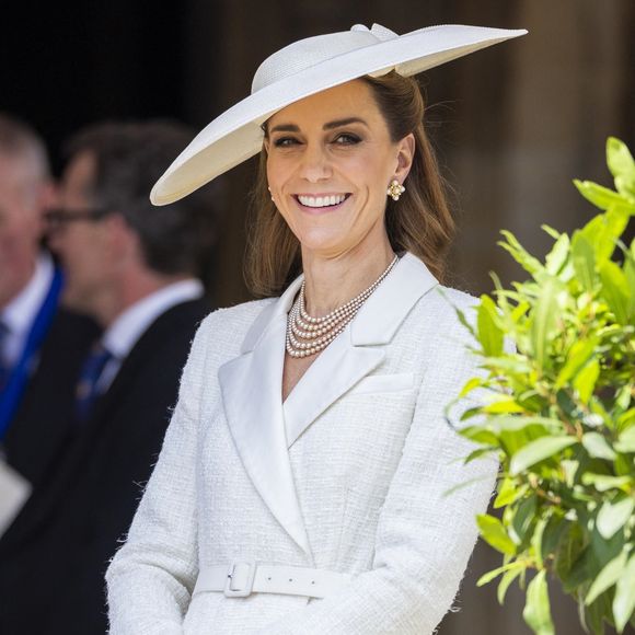 Windsor, ROYAUME-UNI – Des membres de la famille royale britannique lors du service annuel de l’Ordre de la Jarretière à la chapelle Saint-Georges, château de Windsor.

Sur la photo : Catherine, princesse de Galles (Catherine « Kate » Middleton, princesse de Galles)