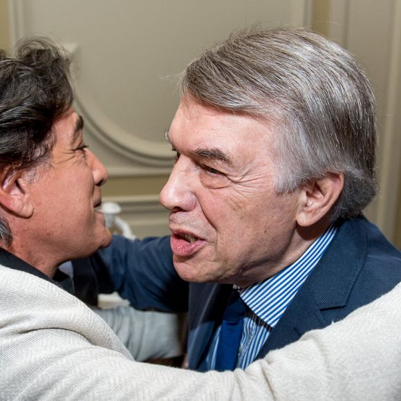 Frederic Francois et Adamo assistant à la cérémonie de remise des insignes de Chevalier dans l'Ordre des Arts et des Lettres au chanteur Frederic Francois le 28 septembre 2017, à Bruxelles, Belgique. Photo by Danny Gys/Reporters/ABACAPRESS.COM