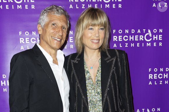 Nagui et sa femme Mélanie Page - Photocall du Gala de la Fondation Recherche Alzheimer placée sous le signe de l’émotion et du partage avec un concert unique sur le thème "2 générations chantent pour la 3ème" à l’Olympia à Paris le 17 mars 2025. © Olivier Borde - Bertrand Rindoff/Bestimage