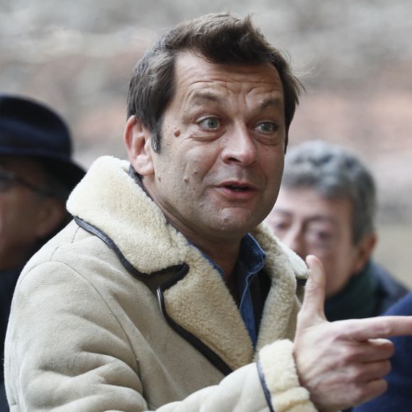 Laurent Mariotte lors des obsèques de Jean-Luc Petitrenaud dans l'église Saint-Pierre-du-Gros-Caillou à Paris, le 17 janvier 2025.
© Christophe Clovis/Bestimage