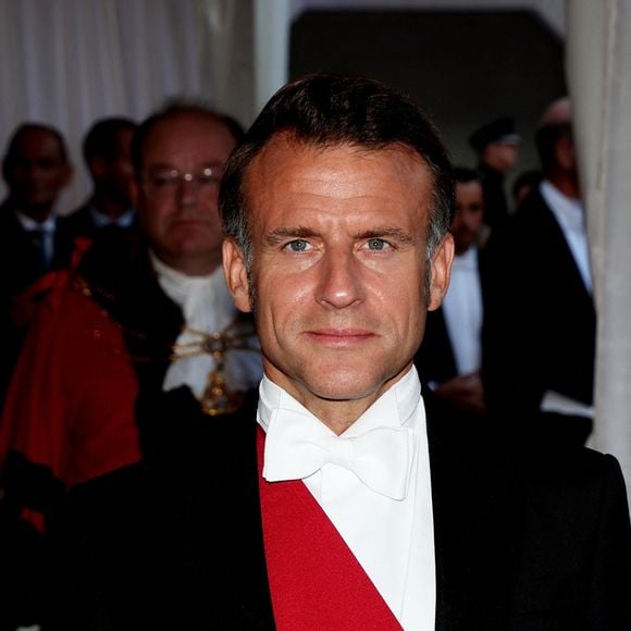 Le président Emmanuel Macron lors d’un banquet d’état à Guildhall, Londres le 9 juillet 2025. Le couple présidentiel français est en voyage officiel au Royaume Uni pour trois jours.

© Dominique Jacovides / Bestimage
