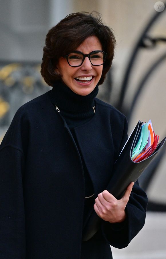 Rachida Dati, ministre de la Culture, à la sortie du Conseil des ministres au palais de l'Elysée à Paris. © Christian Liewig / Bestimage