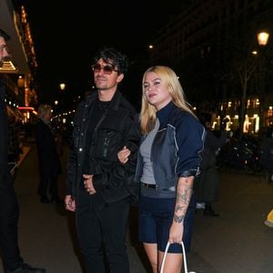 Florian Rossi et Louane arrivent à l'after party Miu Miu pendant la Semaine de la Mode Femme Automne/Hiver 2025/2026 à Paris le 11 mars 2025 à Paris, France.  Photo by Lucia Sabatelli / Bestimage