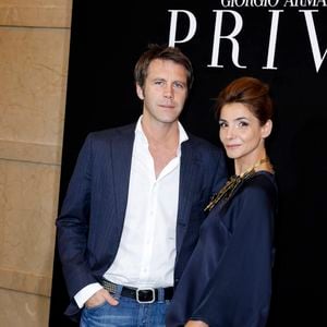 Le prince Emmanuel-Philibert de Savoie et la Princesse Clotilde de Savoie (Clotilde Courau) - Photocall du defile de mode Haute-Couture Automne-Hiver 2013/2014 "Armani" a Paris le 2 juillet 2013. OLIVIER BORDE / BESTIMAGE