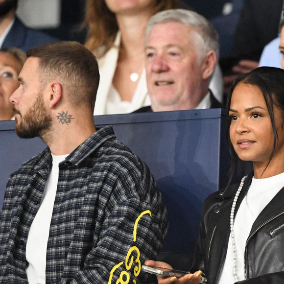 M Pokora et sa compagne Christina Milian au Parc des Princes lors du match de qualification pour la Coupe du monde opposant la France à l'Islande. Paris, France, le 9 septembre 2025. Photo de Florian Poitout/ABACAPRESS.COM