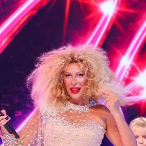 Laurence Boccolini, Afida Turner lors de l'enregistrement de l’émission "On Connait La Chanson Céline Dion", présentée par L.Boccolini et diffusée le 1er septembre sur W9, à Paris, France, le 2 juillet 2026. © Jack Tribeca/Bestimage