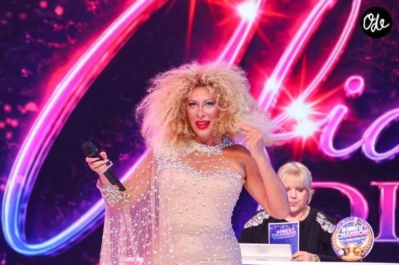 Laurence Boccolini, Afida Turner lors de l'enregistrement de l’émission "On Connait La Chanson Céline Dion", présentée par L.Boccolini et diffusée le 1er septembre sur W9, à Paris, France, le 2 juillet 2026. © Jack Tribeca/Bestimage