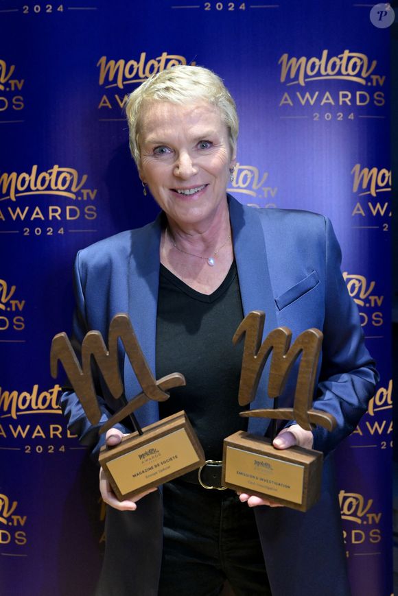 Exclusif - Elise Lucet , magazine de société préféré pour "Envoyé spécial" et émission d'investigation préférée pour "Cash investigation" lors de la soirée de remise de prix Molotov TV Awards 2024, première édition, pour récompenser les programmes télés préférés.
Avec plus de 1,5 millions de votes comptabilisés pour cette édition, les Molotov TV Awards 2024 ont mis en lumière les émissions, les programmes et personnalités TV les plus marquants de la saison TV de septembre 2023 à juin 2024.
Lors de cette première édition, sous la présidence de M.Denisot, les participants ont pu voter pour 18 catégories du jeudi 5 septembre au jeudi 26 septembre 2024

Paris, le 1er octobre 2024.

© Rachid Bellak / Bestimage