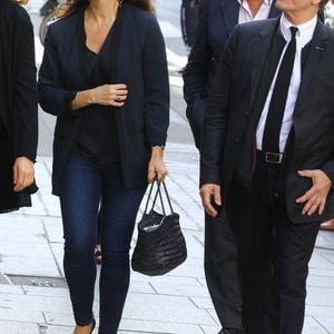 Cristiana Reali et Francis Huster arrivant pour les obsèques de l'acteur Jean Marc Thibault à l'église Saint Roch à Paris, France, le 12 juin 2017. Photo by Papixs/ABACAPRESS.COM