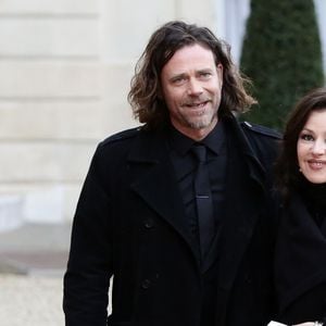 Tina Arena et Vincent Mancini - Dîner d'Etat en l'honneur du gouverneur australien Peter Cosgrove au palais de l'Elysée à Paris, le 26 avril 2016. © Stéphane Lemouton/Bestimage