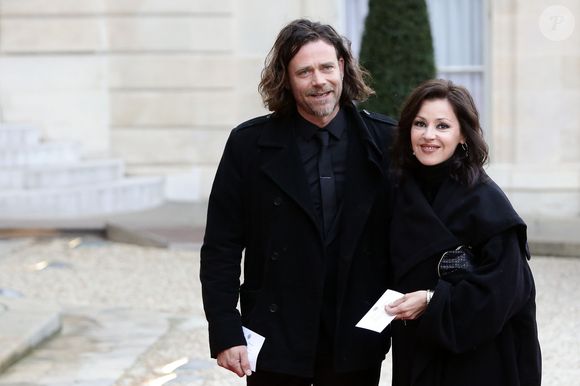Tina Arena et Vincent Mancini - Dîner d'Etat en l'honneur du gouverneur australien Peter Cosgrove au palais de l'Elysée à Paris, le 26 avril 2016. © Stéphane Lemouton/Bestimage