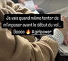 “Je vais quand même tenter de m’imposer avant le début du vol… Gooo”, lance Estelle Denis