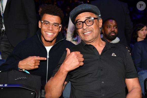 Désiré Doué ( PSG), Yannick Noah  - Jannik Sinner remporte le Rolex Paris Masters 2025 face à Félix Auger-Aliassime à la Défense Arena le 2 novembre 2025 . © Veeren/Bestimage
