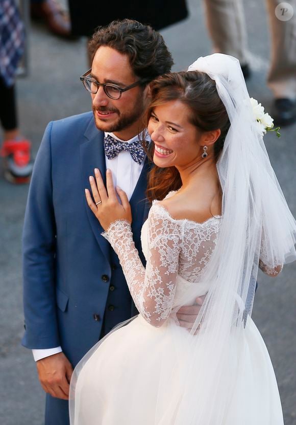 Mariage de Thomas Hollande et de la journaliste Emilie Broussouloux l'église de Meyssac en Corrèze, près de Brive, ville d'Emiie. Le 8 Septembre 2018.
© Patrick Bernard-Guillaume Collet / Bestimage