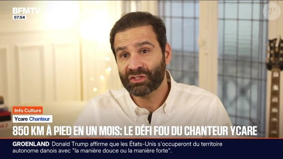 Le chanteur Ycare sur BFMTV