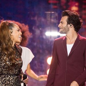Exclusif - Amel Bent et Amir Haddad - Enregistrement de l'émission "Fête de la chanson française" à l'Olympia à Paris, qui sera diffusée le 9 janvier sur France 2. 
© Tiziano Da Silva - Cyril Moreau / Bestimage