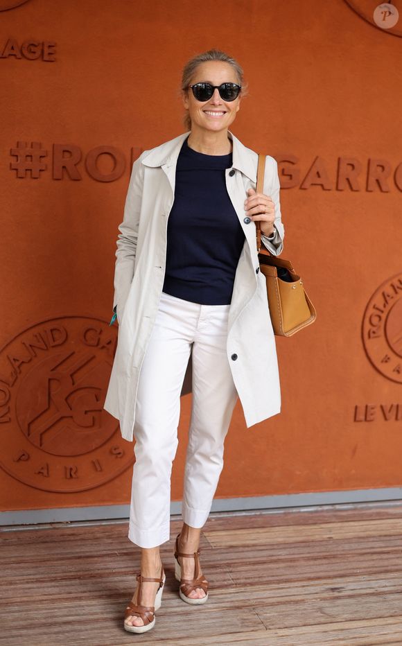 Anne-Sophie Lapix au village lors des Internationaux de France de Tennis de Roland Garros 2025, à Paris, France, le 6 juin 2025. © Jacovides-Moreau/Bestimage