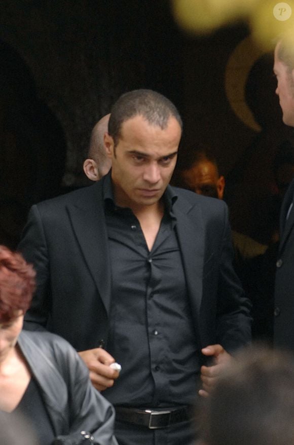 Adel Kachermi assistant à la messe de funérailles de l'acteur et chanteur français Filip Nikolic à l'église orthodoxe de Sainte-Geneviève-des-Bois, au sud de Paris, France, le 24 septembre 2009. Photo par Frederic Nebinger/ABACAPRESS.COM
