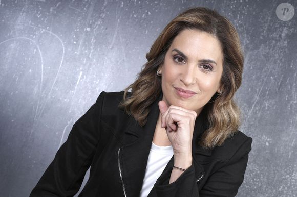 Exclusif - Sonia Mabrouk pose lors de l'enregistrement de l'émission "Chez Jordan de Luxe" à Paris le 16 octobre 2024. © Cédric Perrin/Bestimage