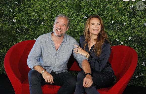 Fabrice Deville et Mélanie Maudran au photocall de la série "Un si grand soleil" lors du 62ème Festival de Télévision de Monte-Carlo, à Monaco, le 17 juin 2023. © Denis Guignebourg/BestImage