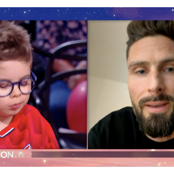 Olivier Giroud sur France 2 pendant le "Téléthon"