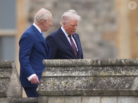 Le roi Charles III et Donald Trump en grande discussion au château de Windsor. © PA Photo/ Bestimage