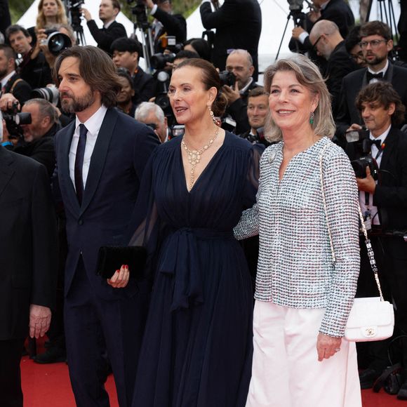 Dimitri Rassam, Carole Bouquet et la princesse Caroline de Monaco assistent au tapis rouge de "Killers Of The Flower Moon" lors de la 76e édition du festival de Cannes au Palais des Festivals le 20 mai 2023 à Cannes, France. Photo de Shootpix/ABACAPRESS.COM