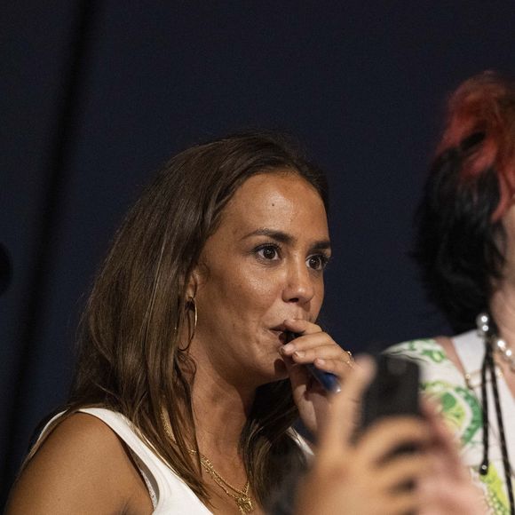 Alice Belaïdi - Célébrités assistent à la victoire de Teddy Riner sacré champion Olympique aux épreuves de judo +100KG lors des Jeux Olympiques de Paris 2024 (JO) au Arena Champs de Mars à Paris le 2 aout 2024. © Perusseau-Jacovides/Bestimage