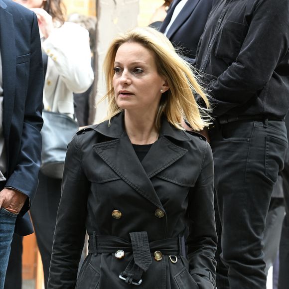 Audrey Crespo-Mara - Sorties des obsèques de Nonce Paolini en l'église Saint-Honoré-d'Eylau, 66 bis, avenue Raymond-Poincaré à Paris, France, le 23 juillet 2024.