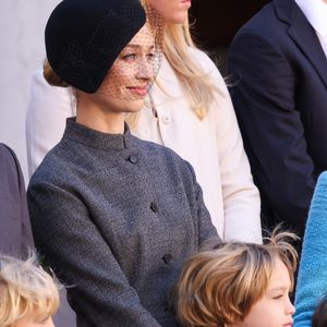 Beatrice Borromeo, Stefano et Francesco Casiraghi dans la cour du palais princier le jour de la fête nationale de Monaco le 19 novembre 2024. © Jean-Charles Vinaj / Pool Monaco / Bestimage