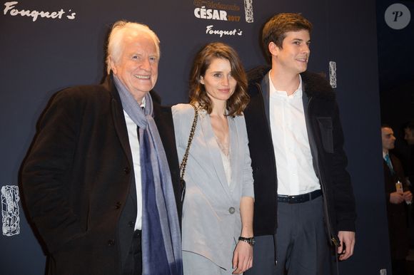 Andre Dussollier, invité et son fils Léo assistant au dîner de la 42e édition de l'after party des César qui s'est tenue au restaurant Le Fouquet's à Paris, France, le 26 février 2016. Photo by Nasser Berzane/ABACAPRESS.COM