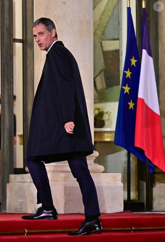 Rodolphe Saadé, Pdg de CMA CGM au dîner d’état donné en l’honneur du président de l’Ouzbékistan au palais présidentiel de l’Elysée, à Paris, France, le 12 mars 2025. © Christian Liewig/Bestimage