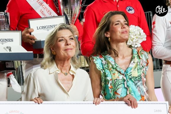 La princesse Caroline de Hanovre et sa fille Charlotte Casiraghi ont a assisté à la Monaco Longines Pro Am Cup au profit de l' AMADE à Monaco, le 3 juillet 2024. © Claudia Albuquerque/Bestimage