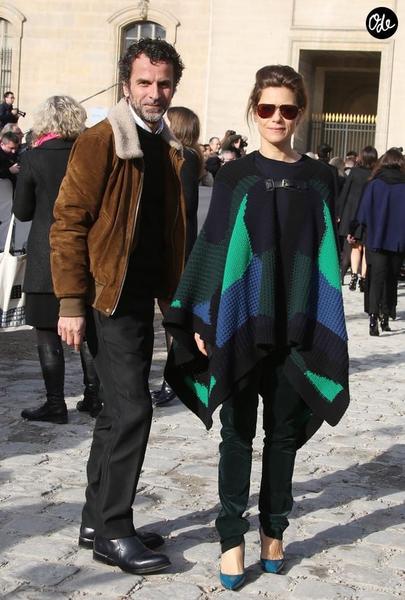 Marina Fois et Eric Lartigau - Arrivées des people au défilé de mode, collection prêt-à-porter automne-hiver 2014/2015, "Louis Vuitton" à Paris. Le 5 mars 2014 Guignebourg - Veeren / Bestimage