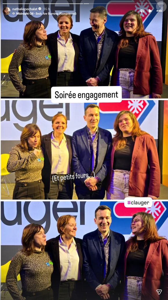 Elle y est intervenue en tant que présidente de l'association Premiers de Cordée pour débattre avec d'autres invités autour du thème de l'engagement.

Nathalie Péchalat en soirée.