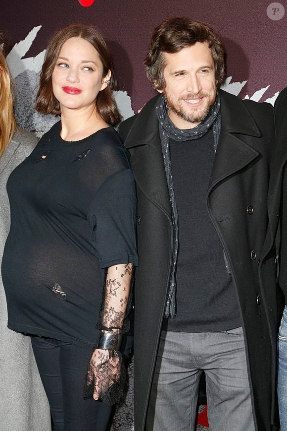 Marion Cotillard (enceinte) et son compagnon Guillaume Canet - Avant-première du film "Rock'n Roll" au Pathé Beaugrenelle à Paris le 13 février 2017.