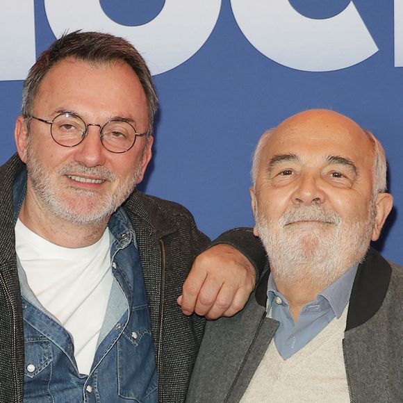 Frédéric Lopez et Gérard Jugnot - Avant-première du film "Mauvaise pioche" au Publicis Cinémas à Paris le 23 mars 2026. © Coadic Guirec/Bestimage