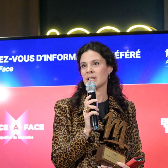 Exclusif - Apolline de Malherbe, rendez-vous d’information préféré pour “Face à face” lors de la soirée de remise de prix Molotov TV Awards 2024, première édition, pour récompenser les programmes télés préférés.
© Rachid Bellak / Bestimage